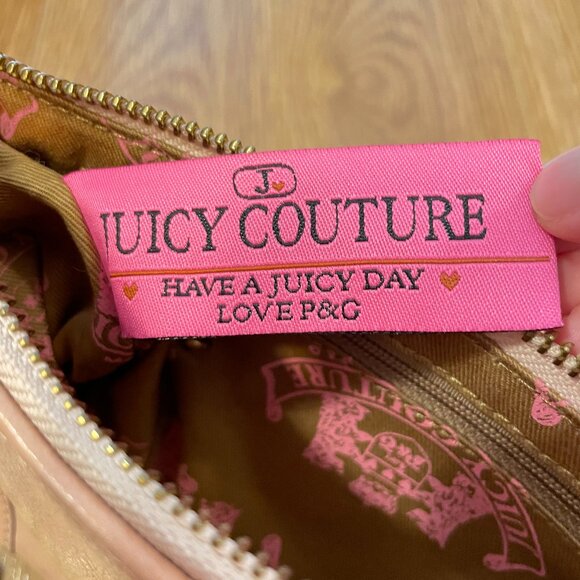 RARE Juicy Couture Vintage Y2K Leather Mini Baguette Shoulder Bag Pink - Picture 6 of 10